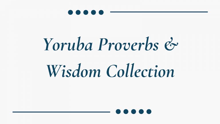 Yoruba Proverbs