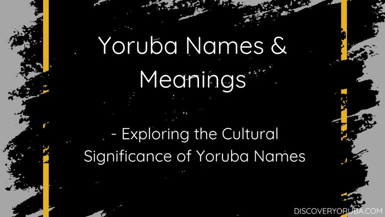 Yoruba names and meanings
